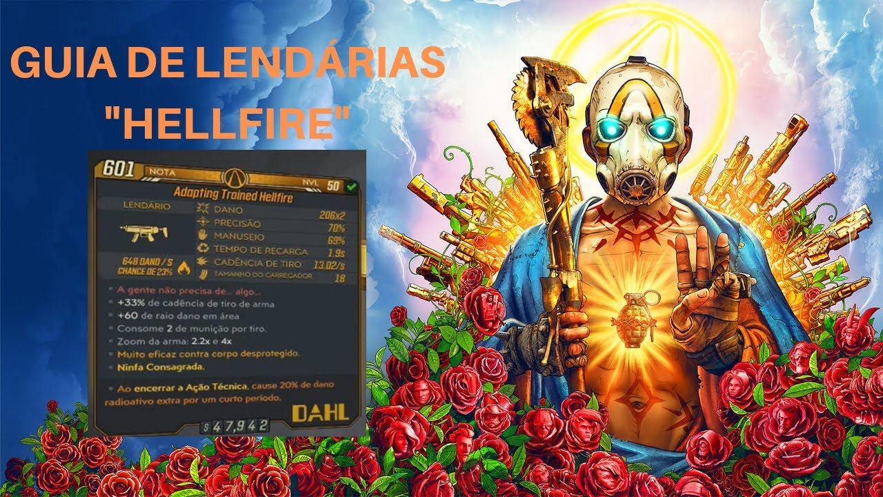 BORDERLANDS 3 GUIA DE LENDÁRIAS #1 - HELLFIRE (100%DROP NO MAYHEM)