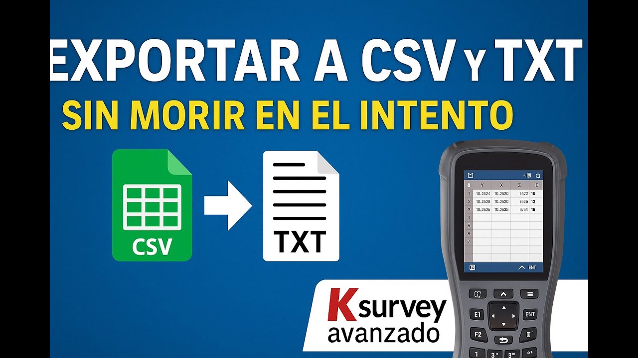 Exportar .CSV y .TXT para un software CAD con Ksurvey