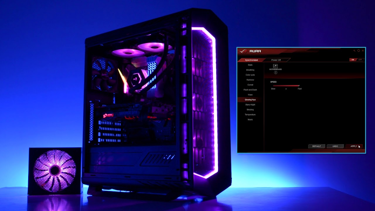 Управление совместимыми с ASUS AURA продуктами Aerocool Project7