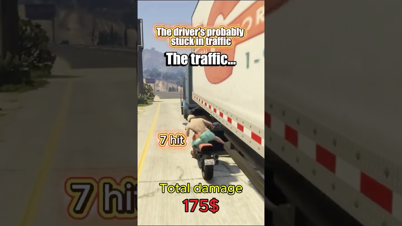The driver's probably stuck in traffic #gta5 #grandtheftauto #gamingshorts #gta5challenges