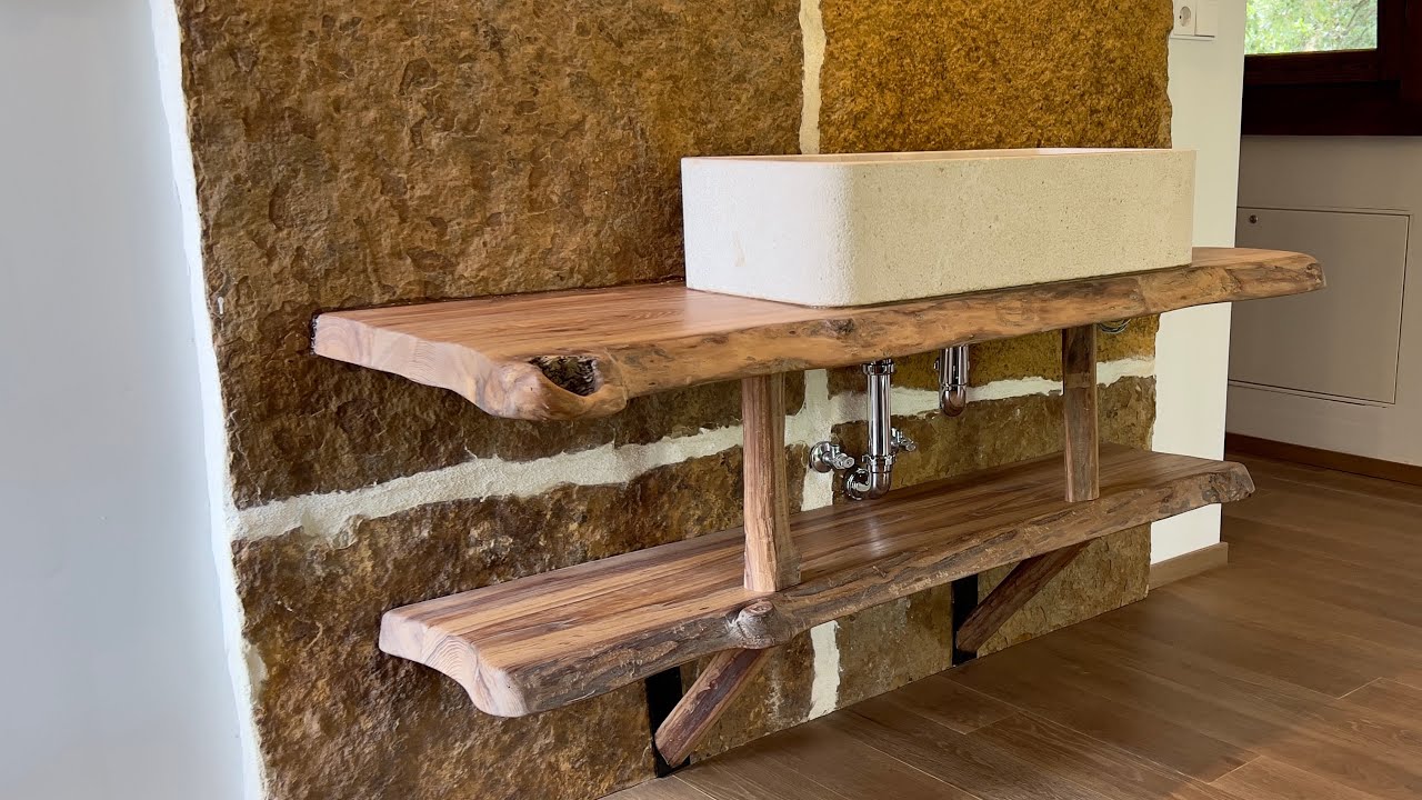@arteymanafmh4785  Encimera de ba&ntilde;o r&uacute;stico.Como hacer con madera natural encimeras para lavabo.