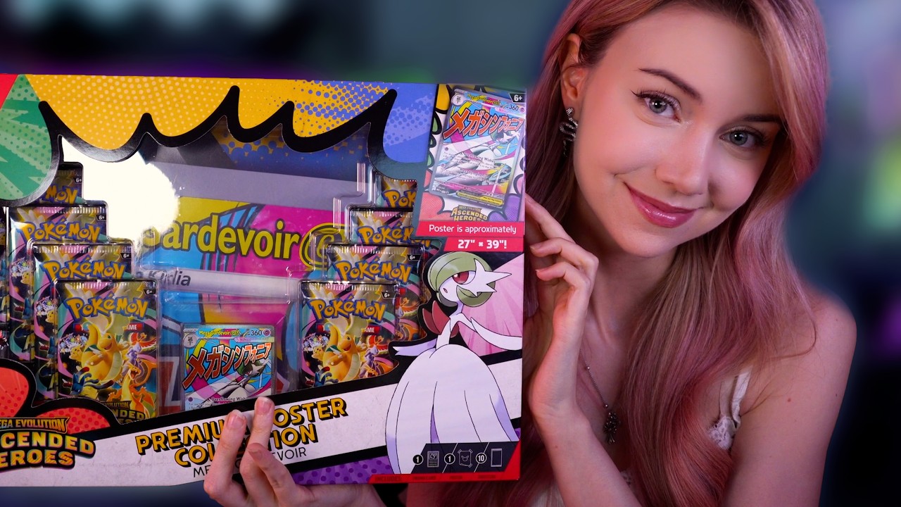 ASMR в 4K для сна | Распаковка карточек Pokemon Ascended Heroes | Нежный разговор