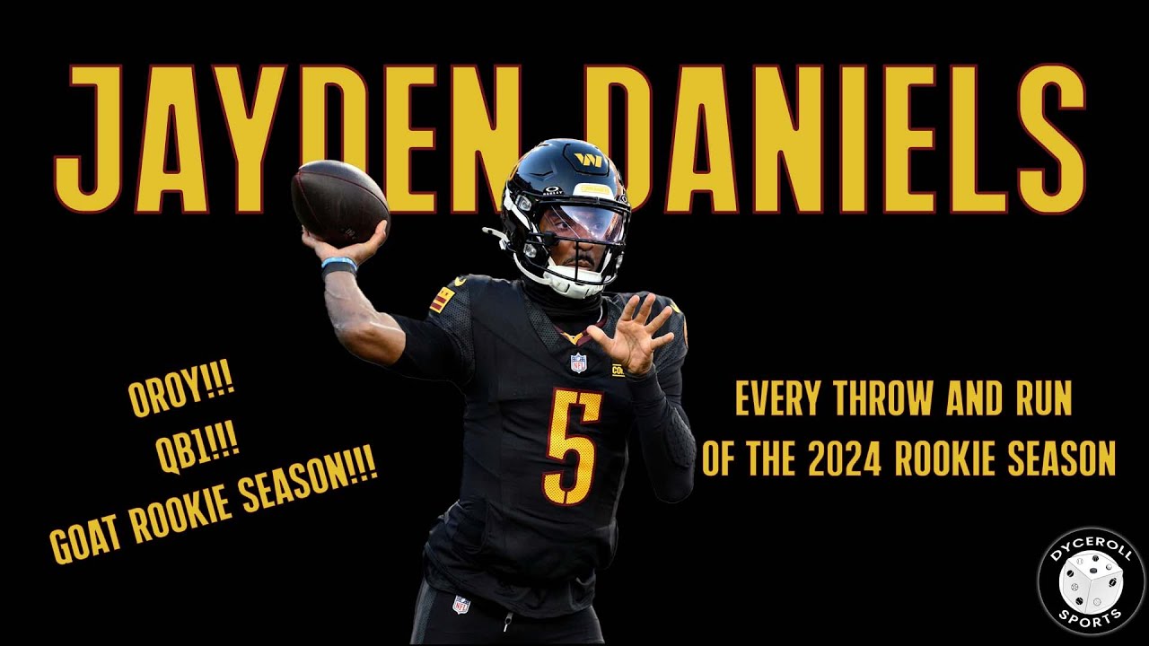 Jayden Daniels Every Throw And Run 2024 NFL Rookie Season - QB1, OROY, GOAT Rookie Season