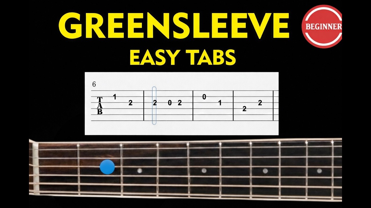 Play 'Greensleeves' in Minutes! (Easy Guitar Tabs + Visualization) #beginnerguitar #easyguitar