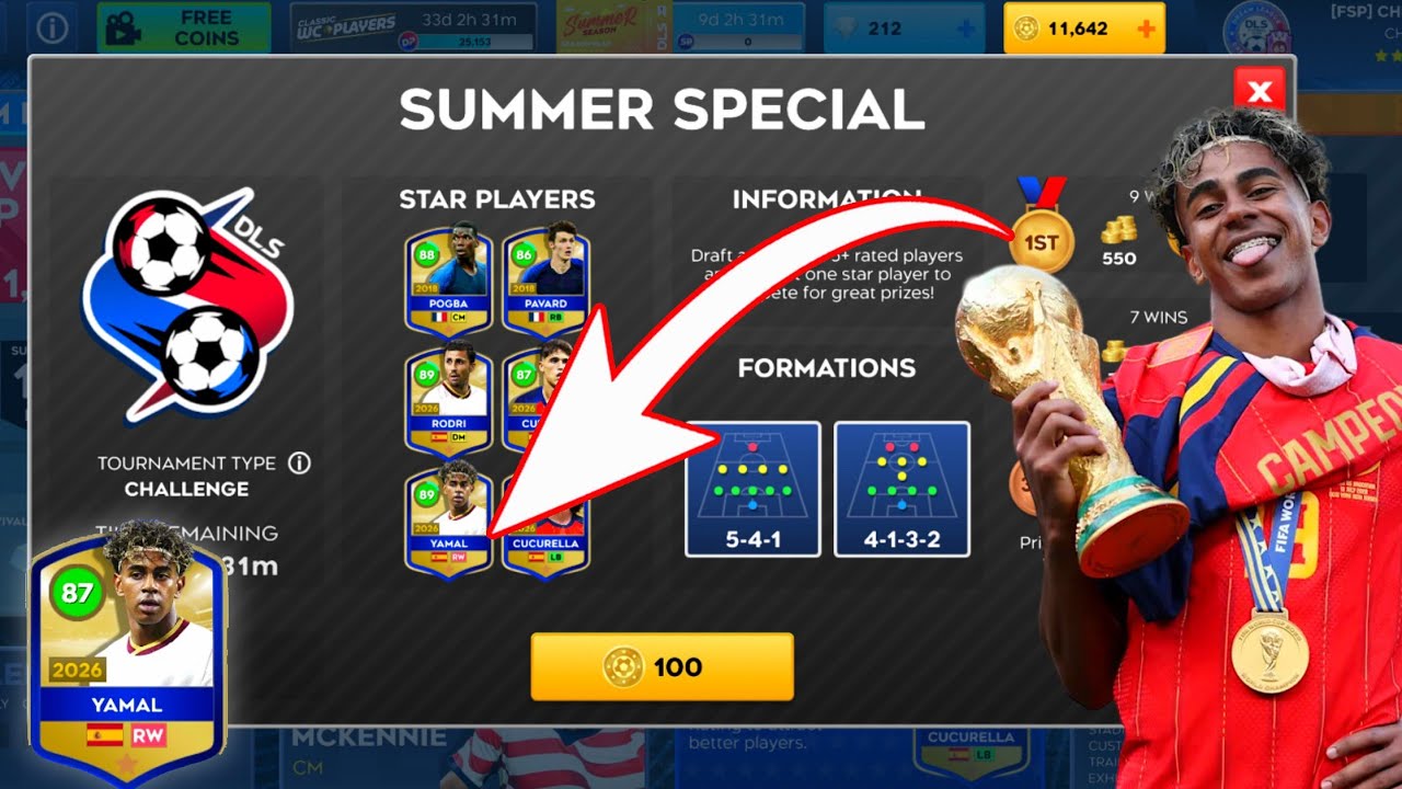 DLS 26 SUMMER SPECIAL CHAMPIONS WITH YAMAL | DLS WORLD CUP WINNERS