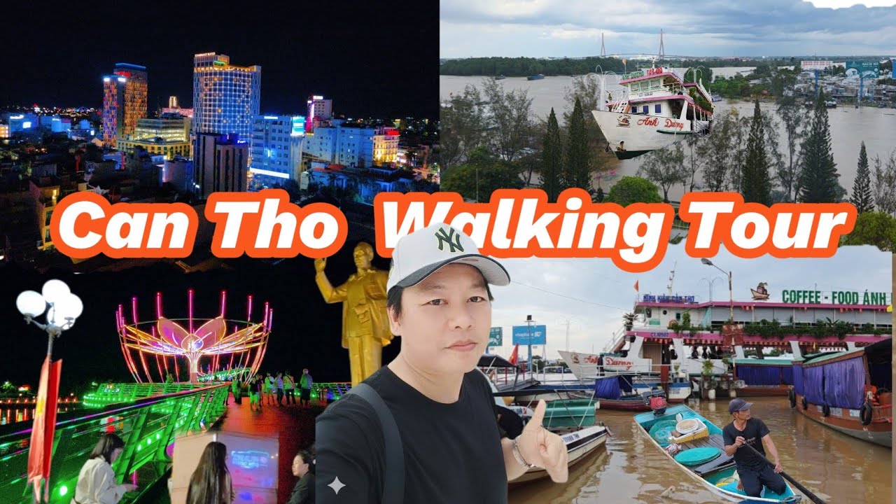 Can Tho Walking Tour | Ninh Kieu Wharf Flood Season | Day to Night in Mekong Delta, Vietnam