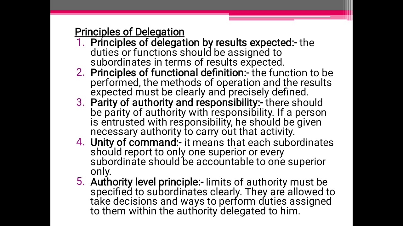Principles of delegation