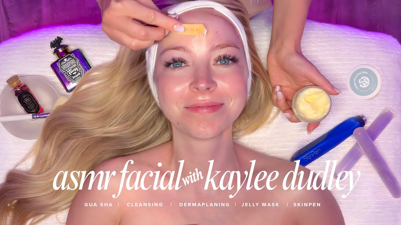 ASMR Facial Kaylee Dudley Minimal Talking | Boo Mask | Vampire Facial | Potions and Bats