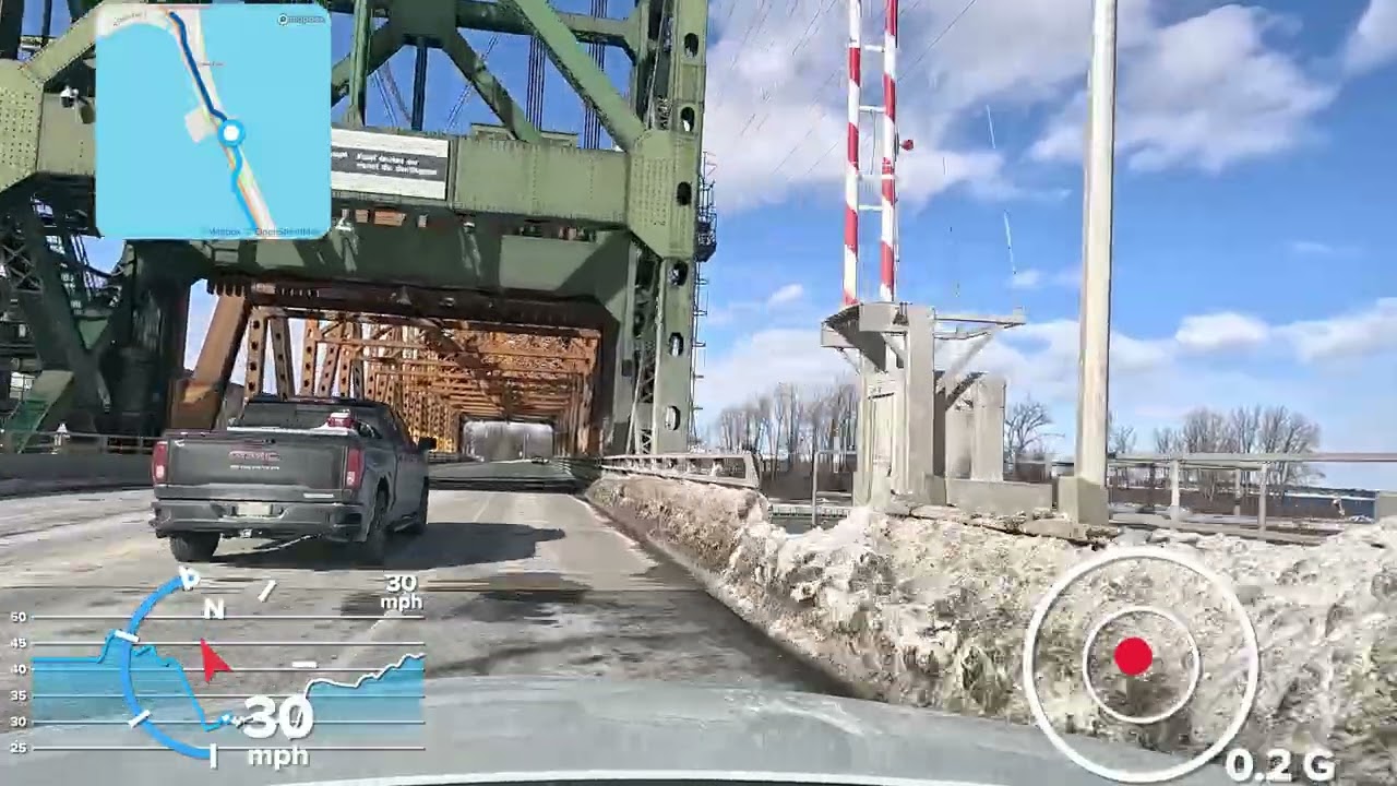 Mississauga Winter Drive: Elizabeth Way & Port Credit Movable Bridge (4K)