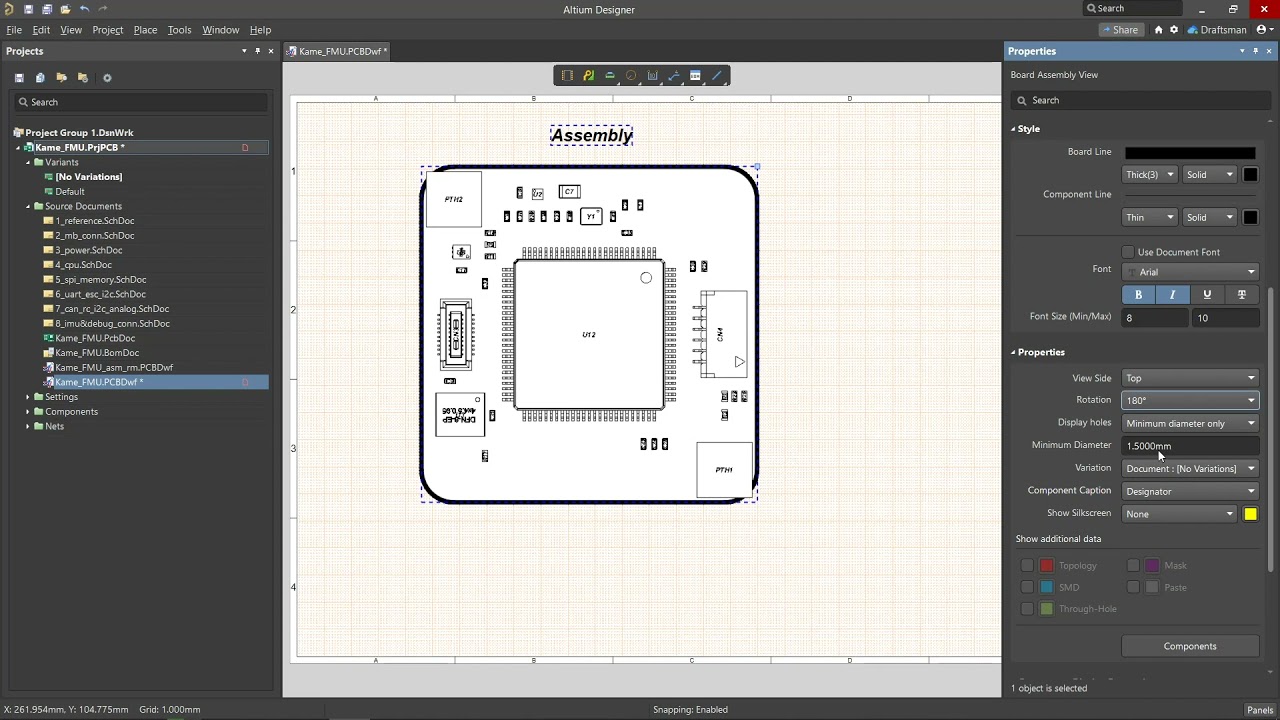 How to Edit a Draftsman Document Board's Assembly View