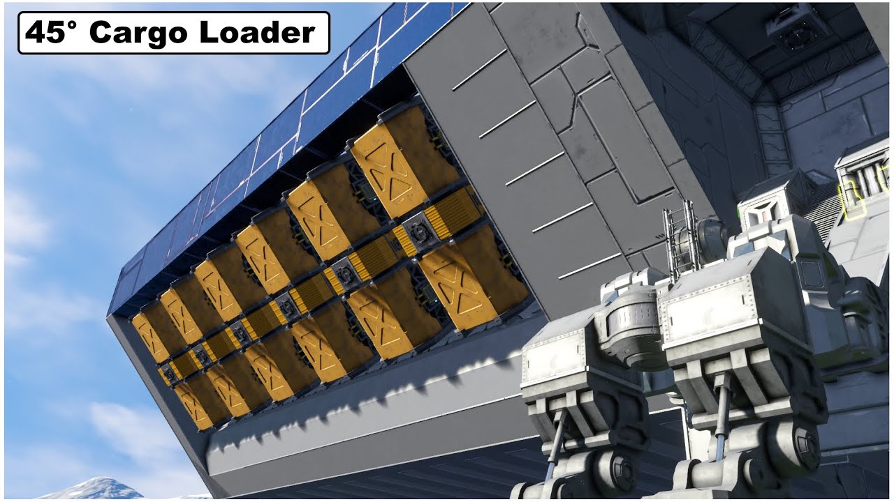 Space Engineers 45° Cargo Loader Using Action Relays from Signal Update