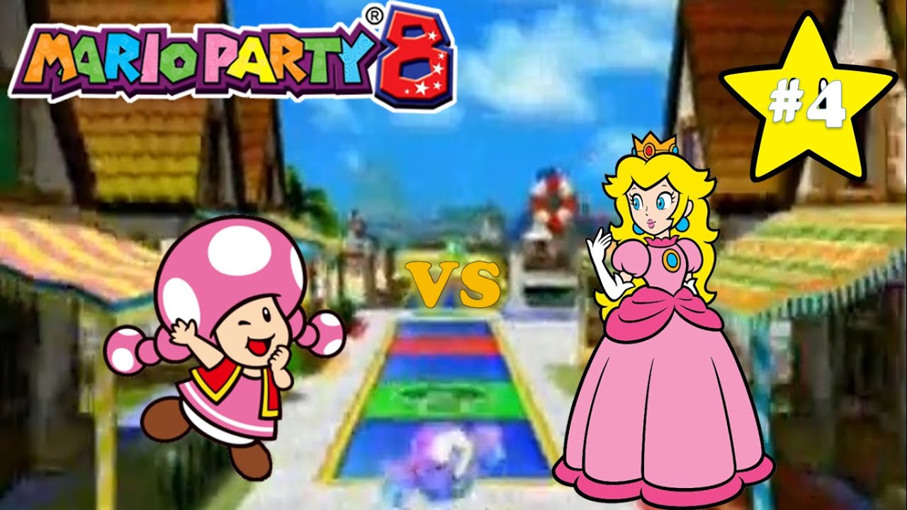Mario Party 8 - Duel Battle - Toadette vs Peach - Goomba's Booty Boardwalk