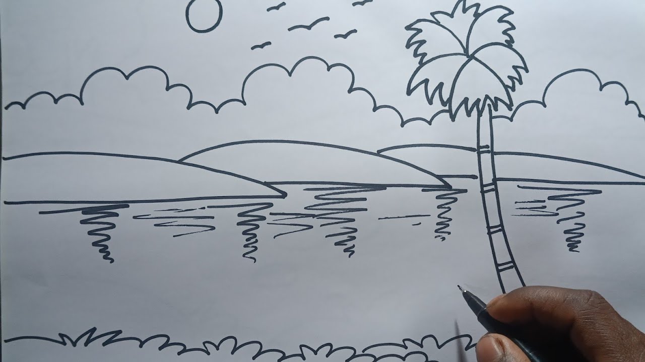 How to Draw Beautiful Village Scenery Step by Step for Beginners