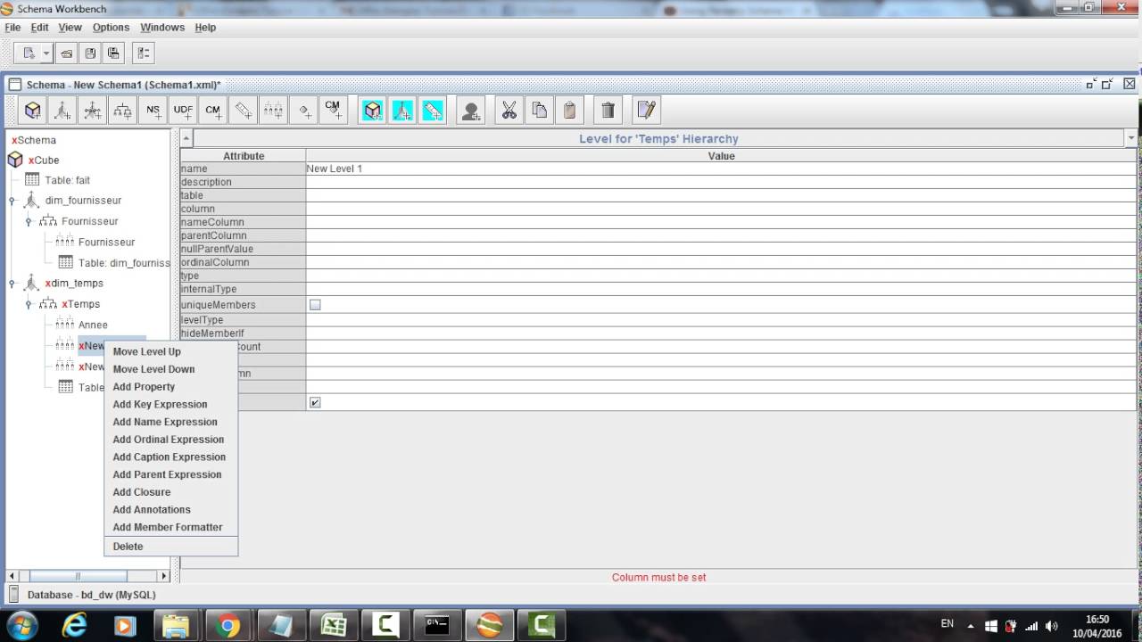 Etape4 OLAP : Chargement de Cube OLAP via Pentaho Schema Workbench