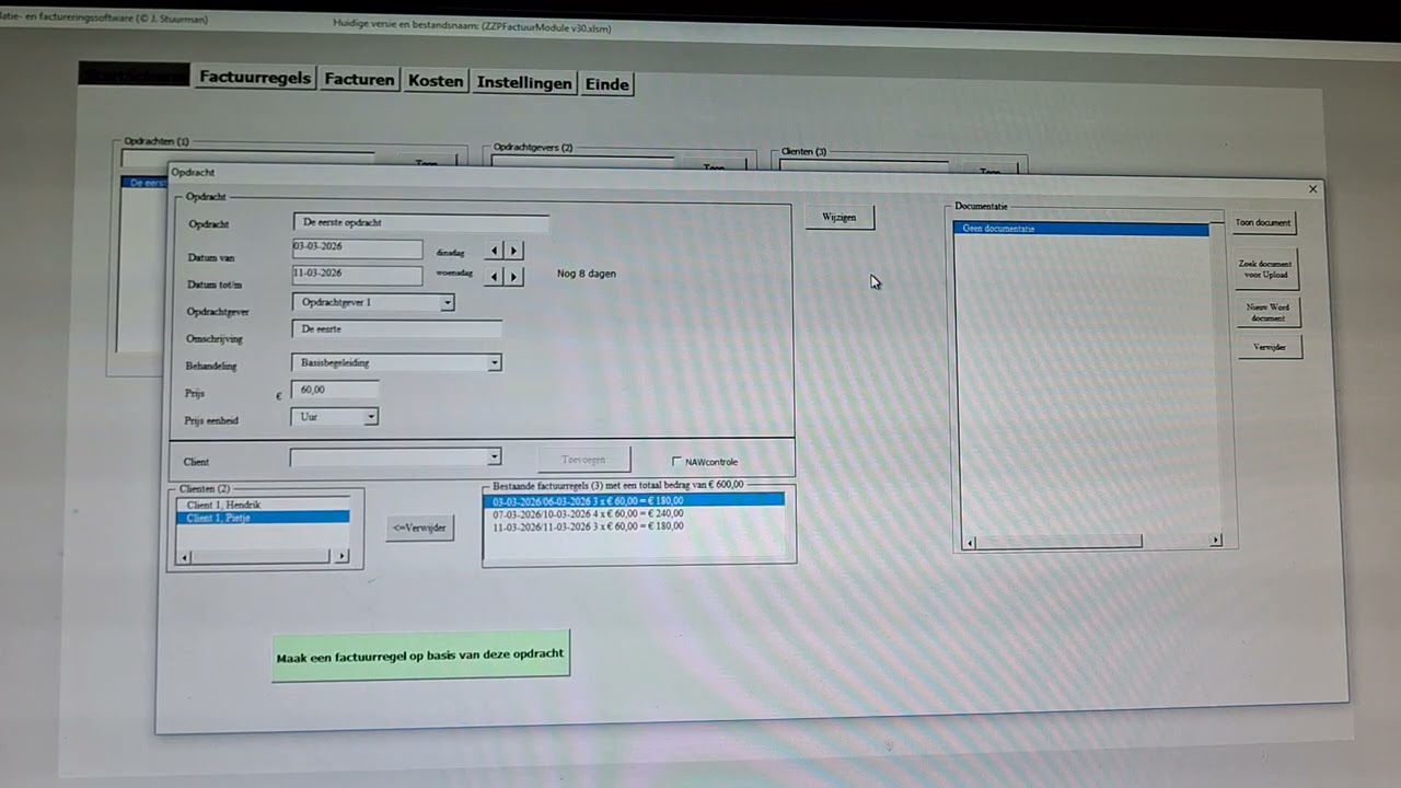 Een eenvoudige factuur module voor zorg zzp'ers