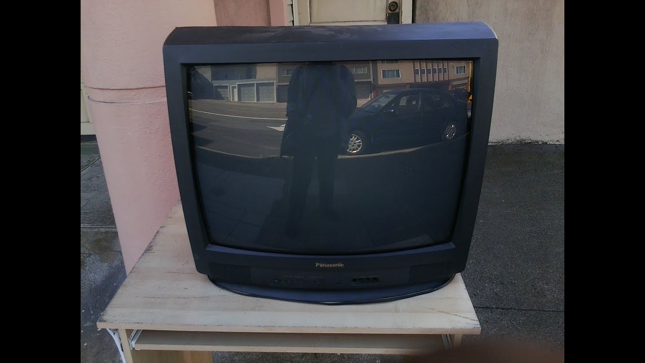 Re-Trashed 2002 Panasonic CT-25G6E CRT Television Set on the Street
