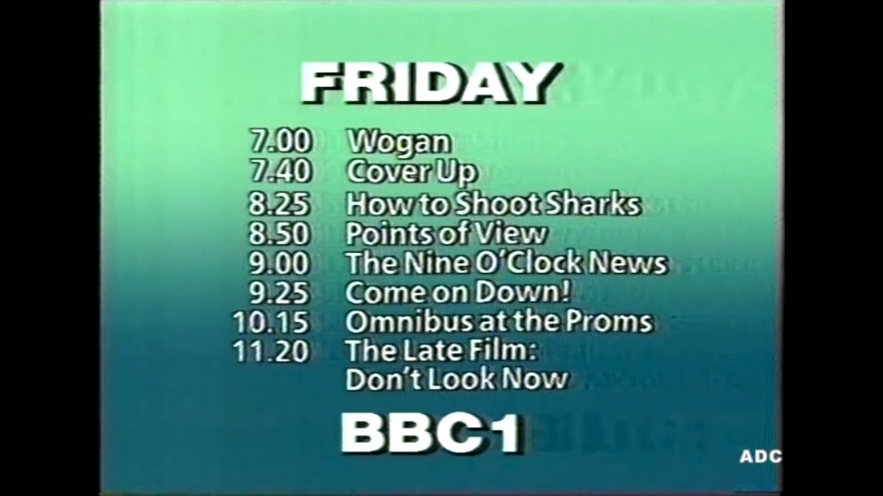 BBC1 PIF & closedown announcer David Allan 22nd August 1985