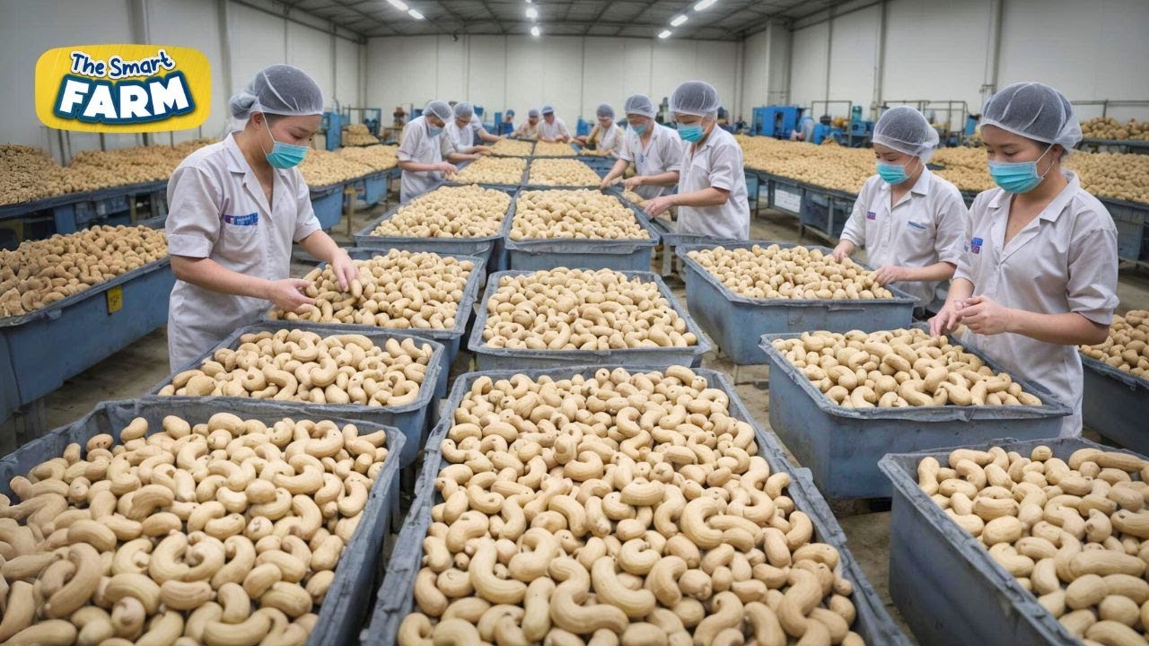 Самая большая линия по производству орехов кешью, которую вы должны увидеть: Mega Cashew Nuts Fac...