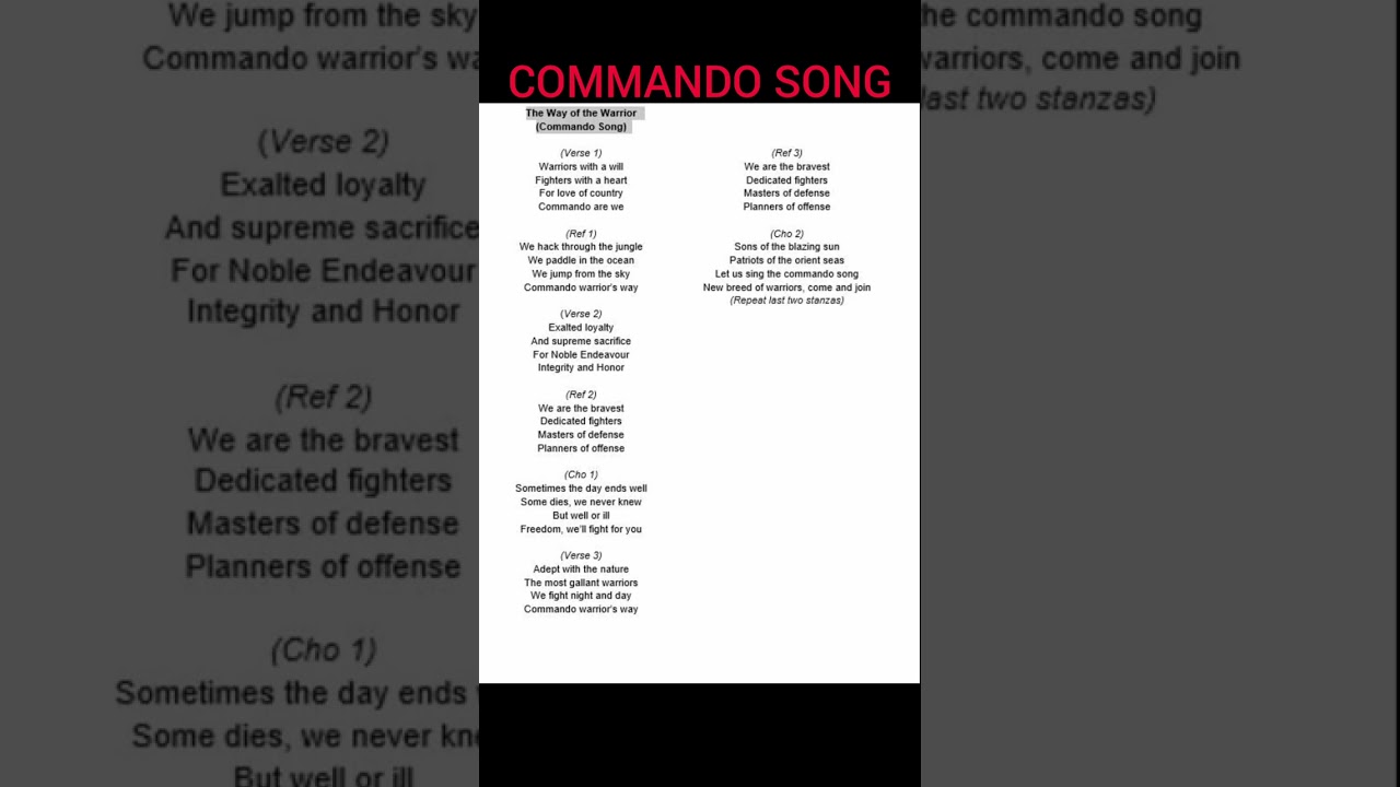COMMANDO SONG By PNP-SAF