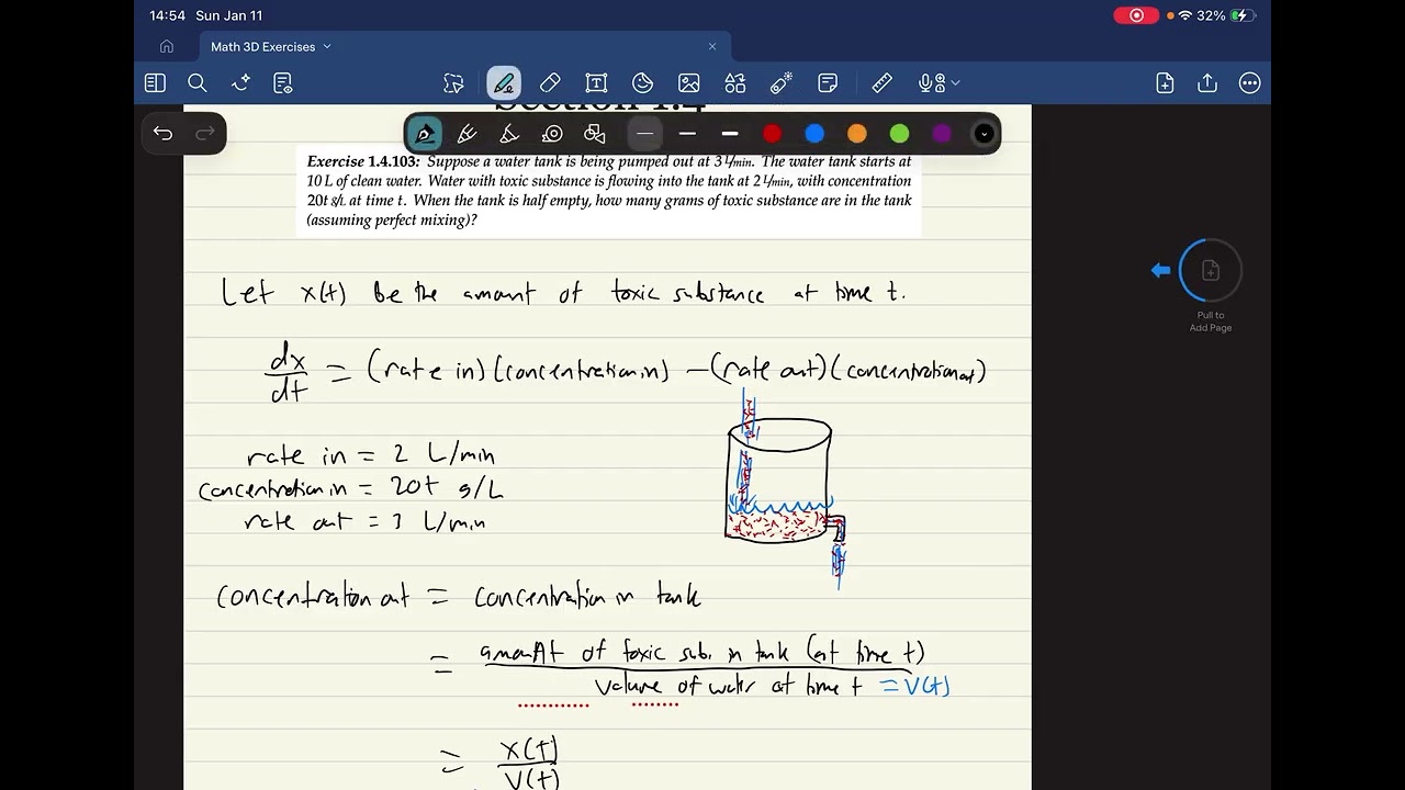 Differential Equations: A Mixing Problem