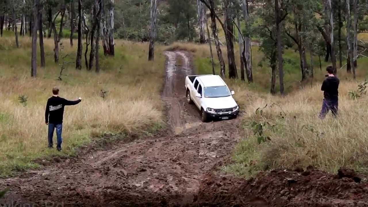 Amarok at Landcruiser Mtn Park - no mods, doing the easy tracks in the mud
