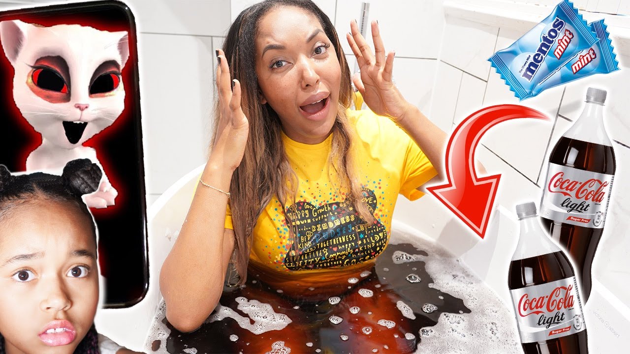 CHALLENGE COCA MENTOS : Talking ANGELA oblige CHELSEA &agrave; le faire dans une BAIGNOIRE !!