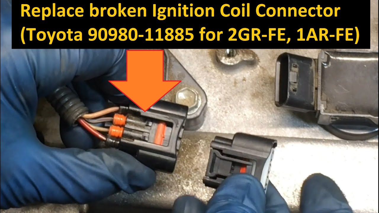 Replace Toyota Ignition Coil Connector 90980-11885, Spark Plug Wires 4-pin Connector 2GR-FE 1AR-FE