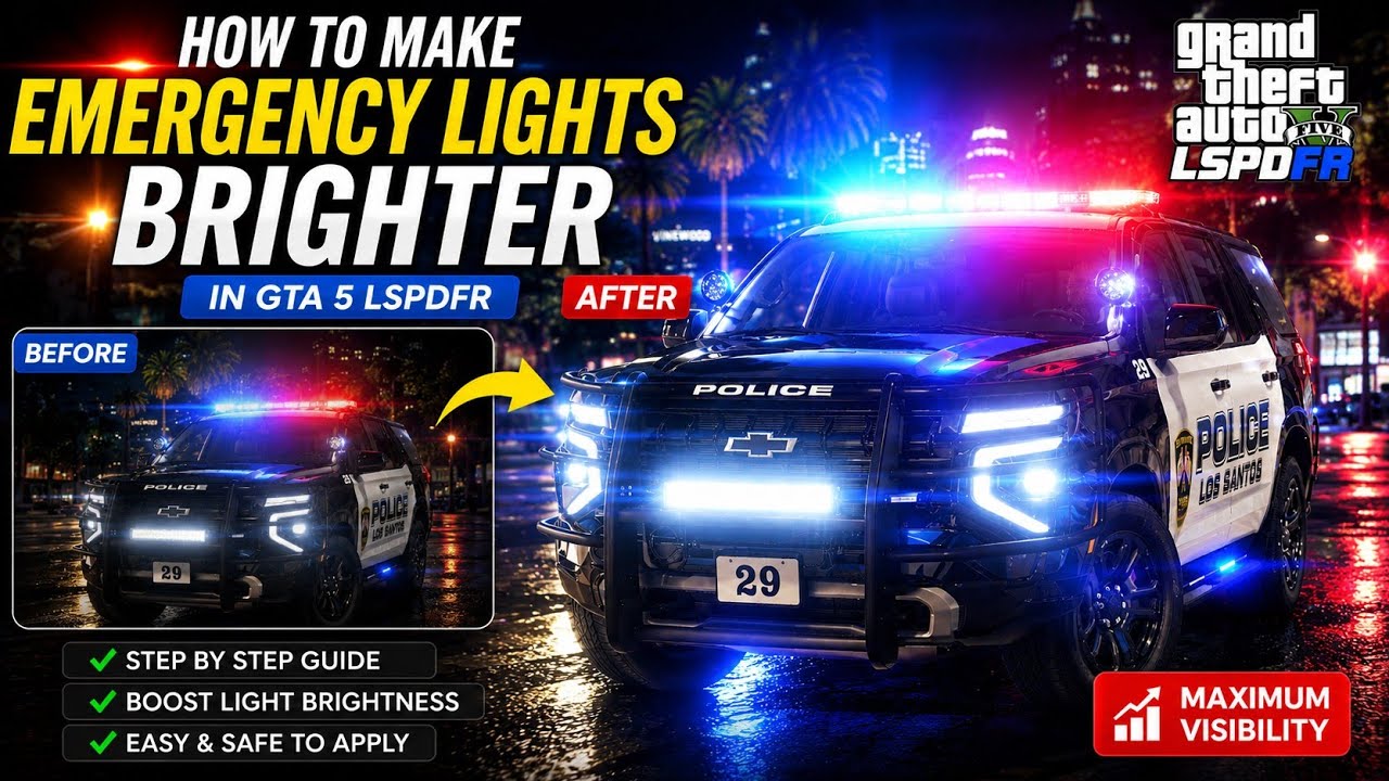How To Install Brighter Emergency Lights (ELS Dim Emergency Lights Fix!) 2026 #LSPDFR