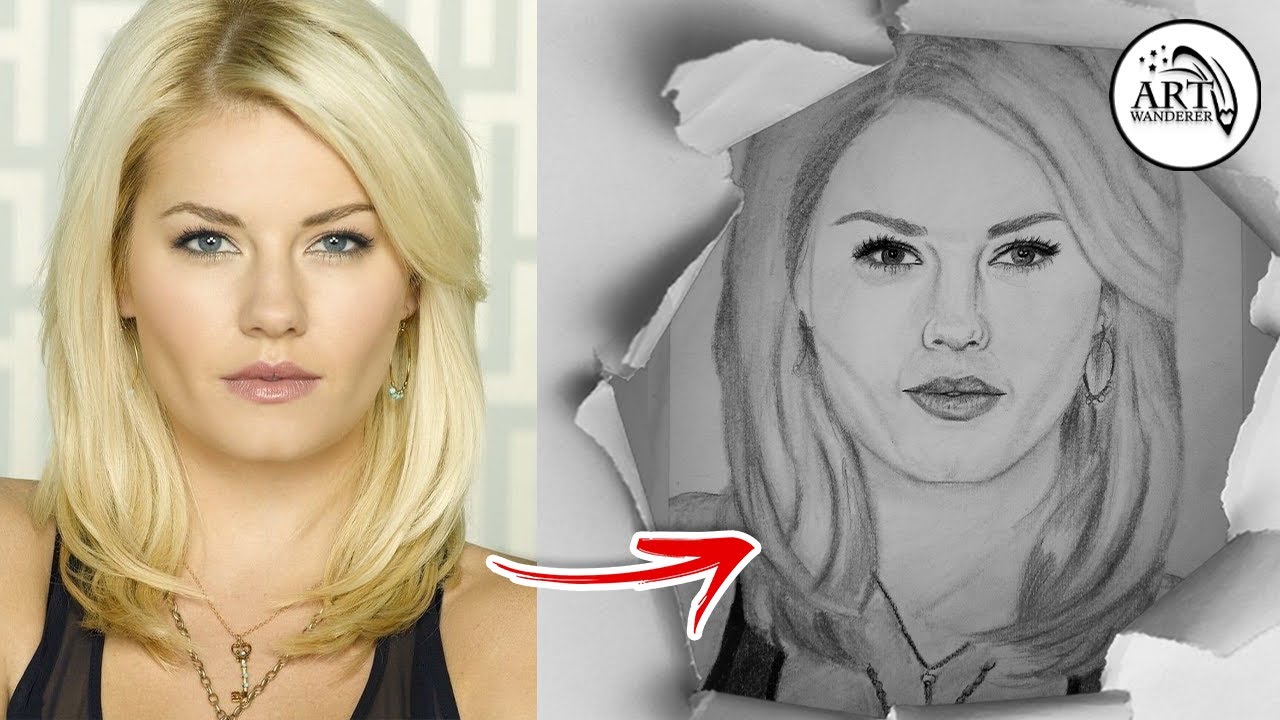 Stunning Elisha Cuthbert Sketch | Realistic Celebrity Portrait Drawing  #ElishaCuthbert
