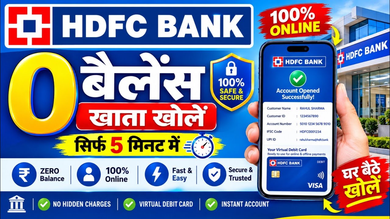 How to Open HDFC Zero Balance Account Online 2026 | HDFC Bank Account Opening
