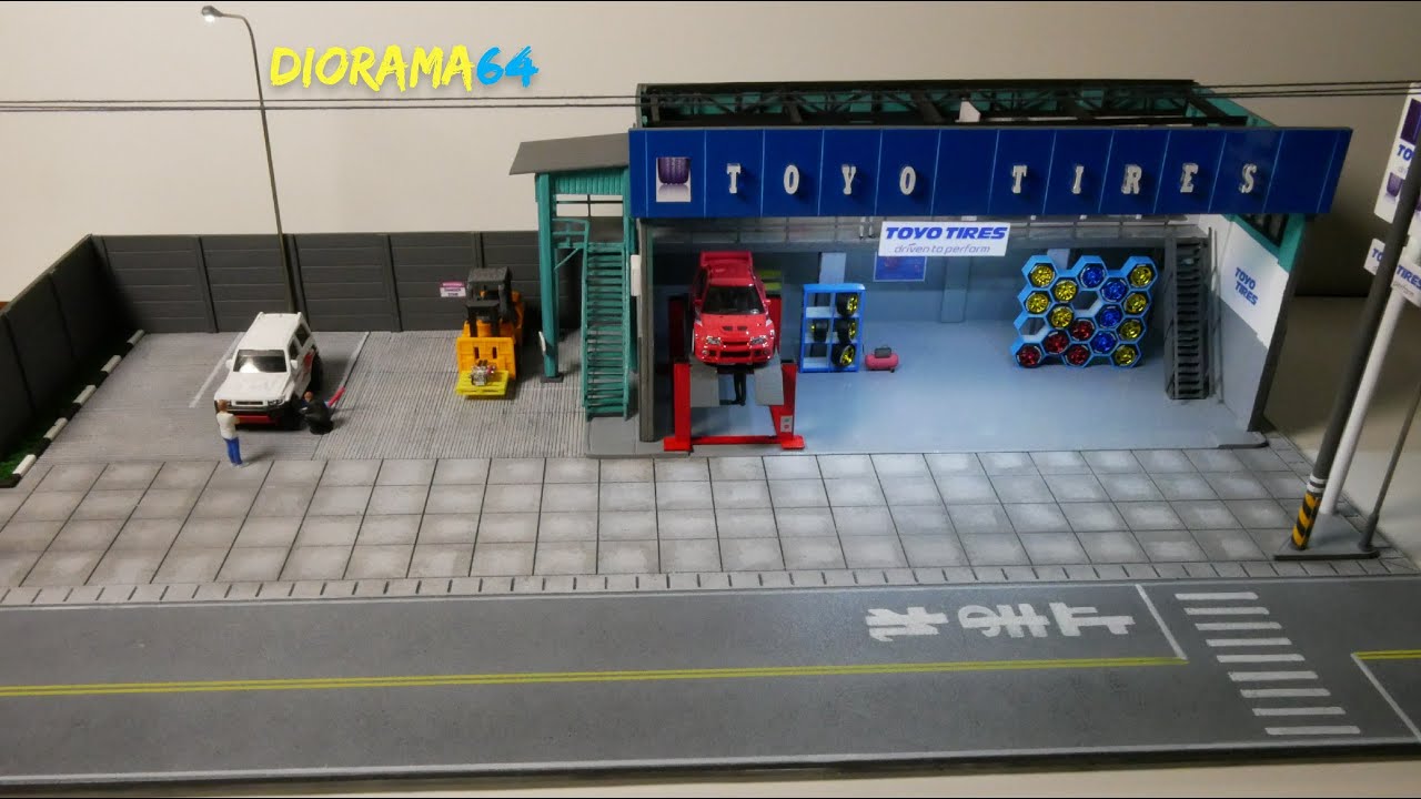 HOW TO MAKE GARAGE DIORAMA TOYO TIRES FOR HOT WHEELS