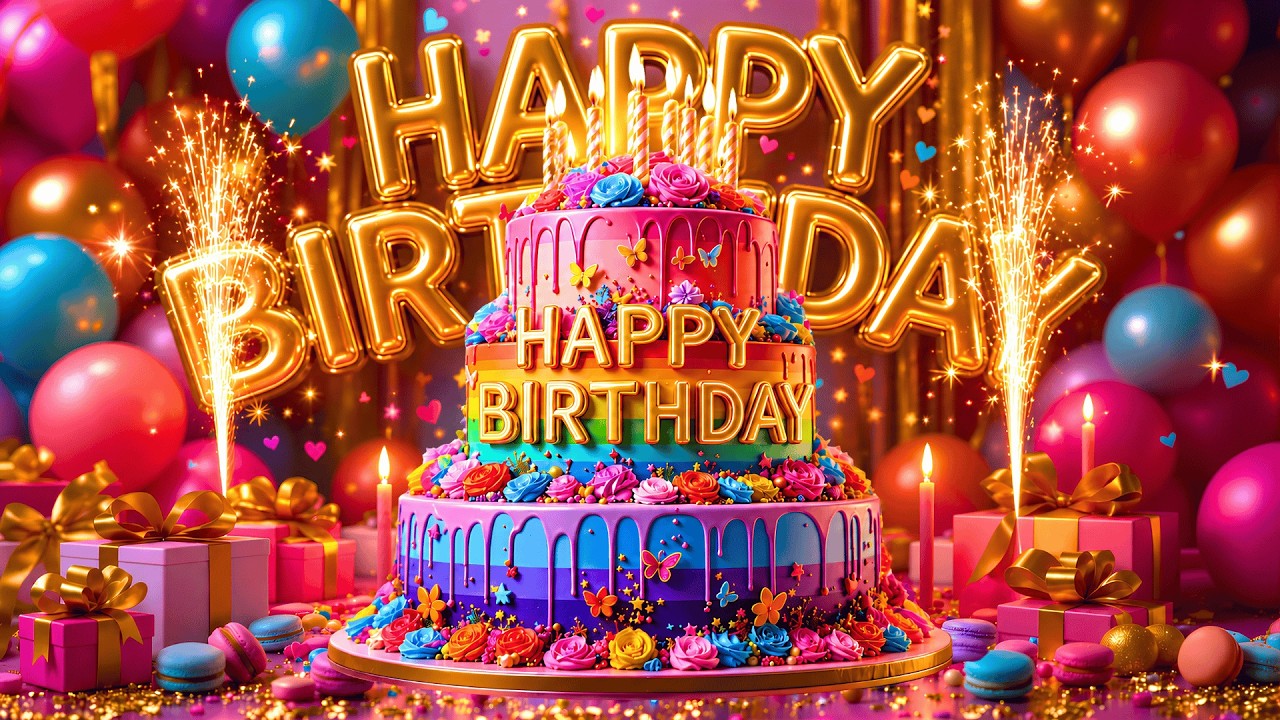 Best Happy Birthday Song🌈 Colorful Birthday Video