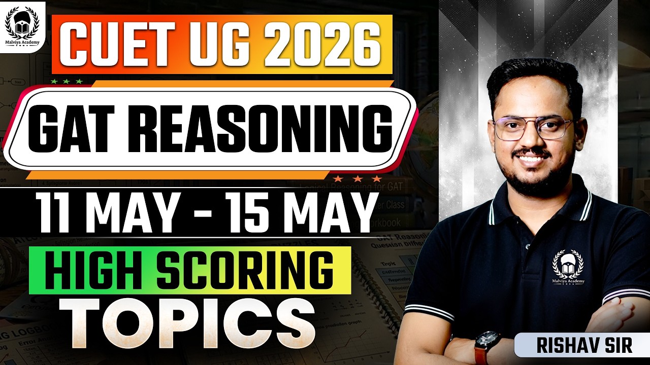 CUET UG 2026 GAT Reasoning High Scoring Topics Based on 11-15 May Paper Analysis | Rishav Sir