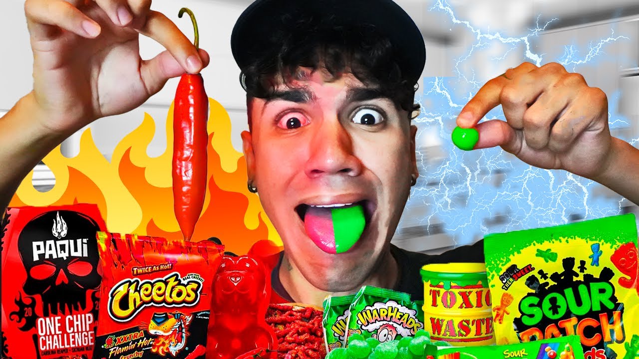 Comendo a Comida MAIS APIMENTADA do Mundo VS Comida MAIS ÁCIDA