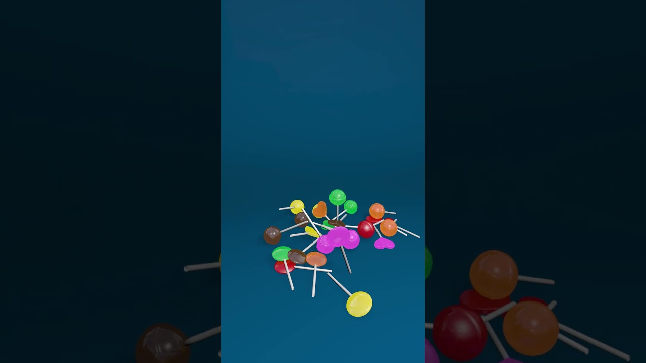 Gravity vs. Lollipops 😮🍭#simulation  #3danimation #3dart#3d #learning #effect #lollipop #satisfying