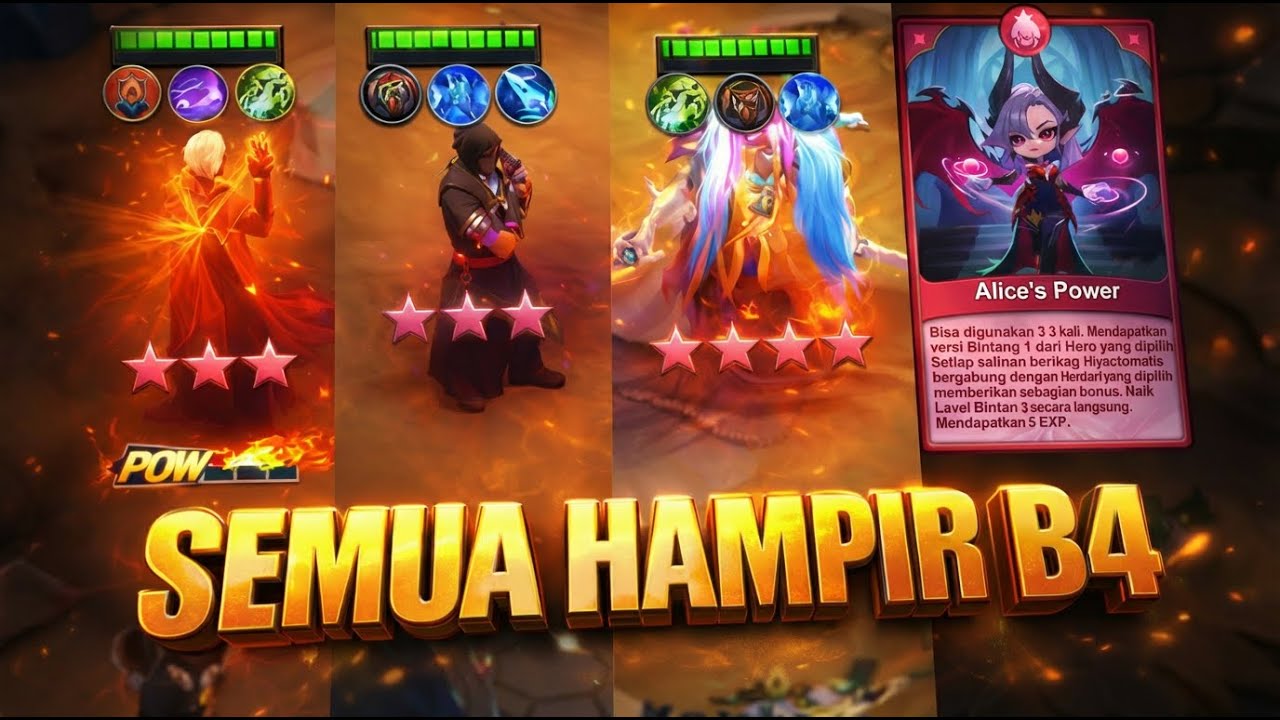 AUTO WIN! SEMUA HERO HAMPIR BINTANG 4! 👿 Gameplay Alice's Power