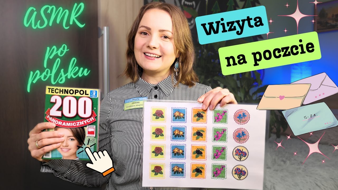 ASMR po polsku WIZYTA NA POCZCIE (roleplay/cardboard sound/envelope sound/tapping/paper sound)
