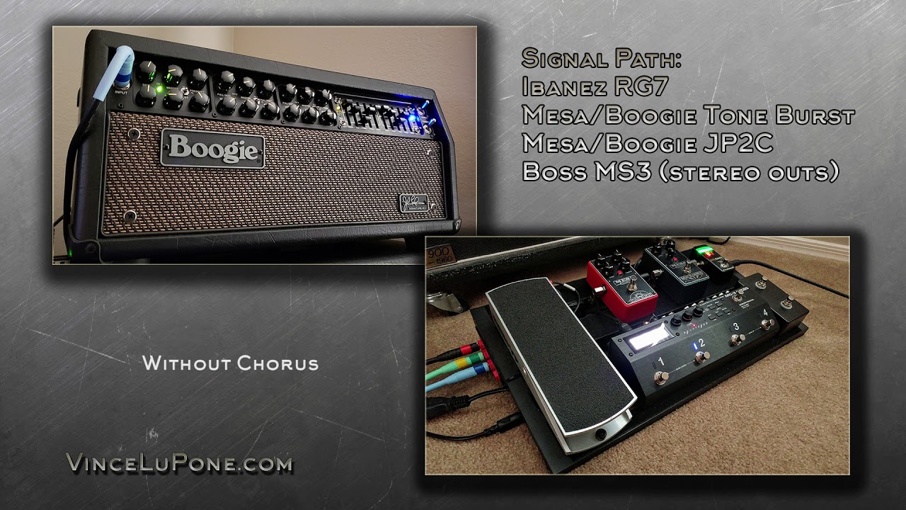 Boss MS3 (creating a shimmer effect) with a Mesa JP2C