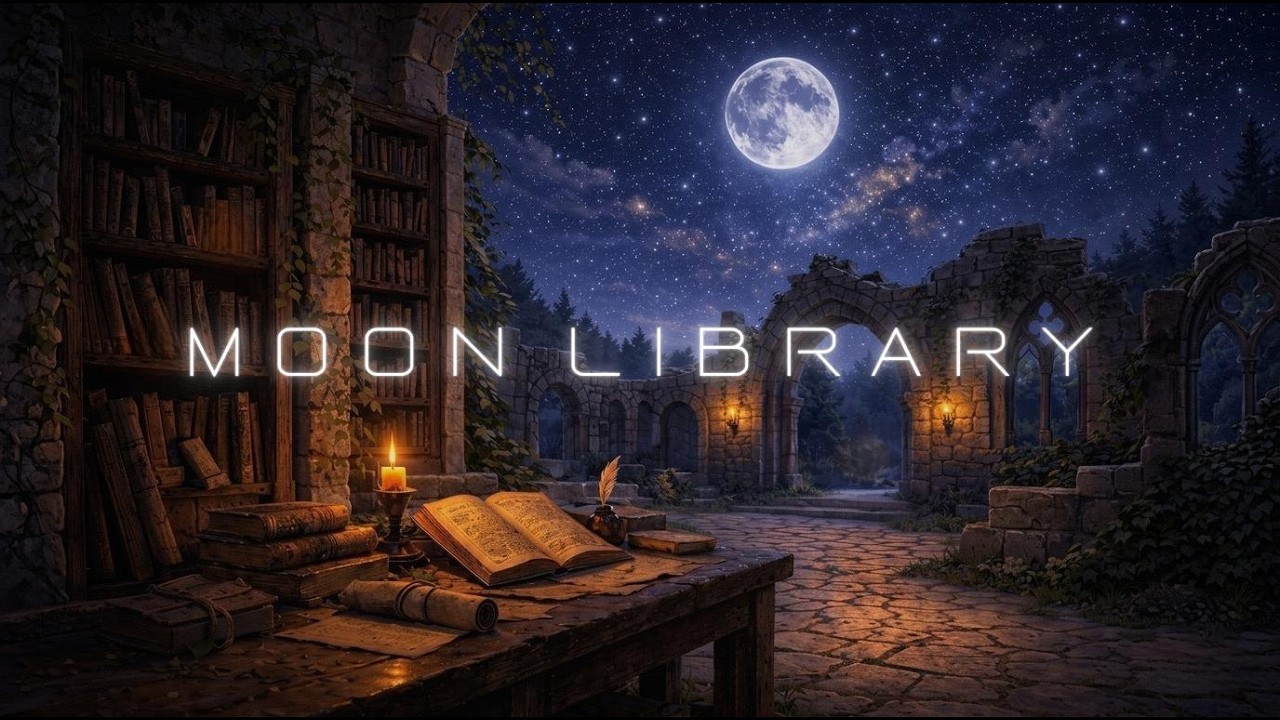 Relaxing Ambient Sleep Music for Restful Nights | Moonlit Monastery Library