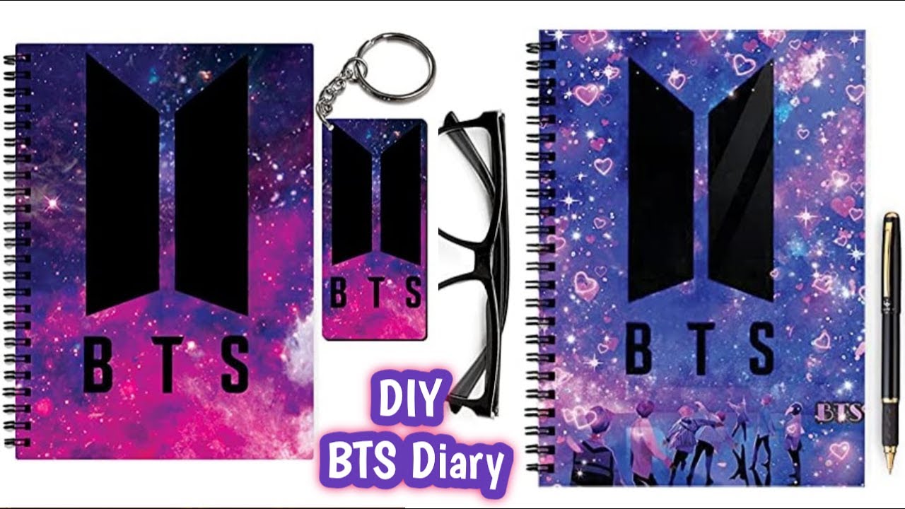 How to make Journal Diary at Home 🌟 DIY BTS Diary 💜 #craftersworld #journal #diycraft