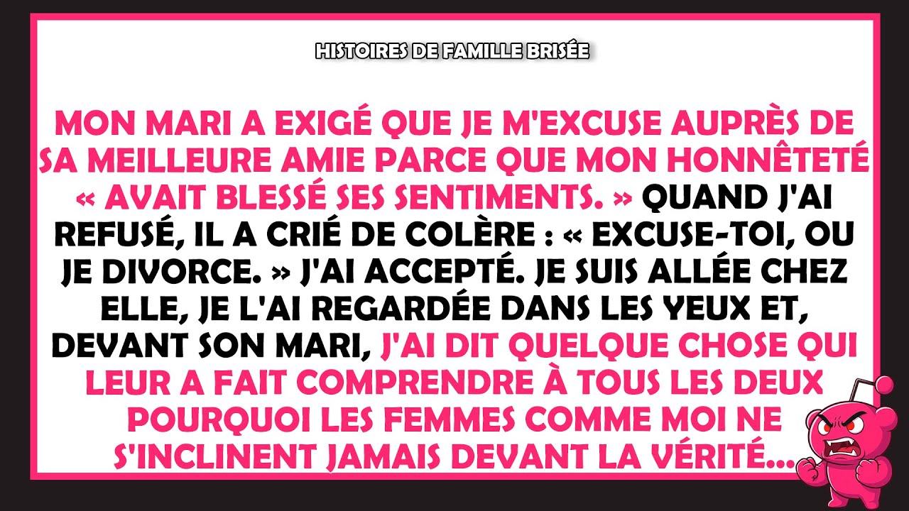 Il m'a forcée à m'excuser auprès de sa riche amie — mes mots ont tout détruit.
