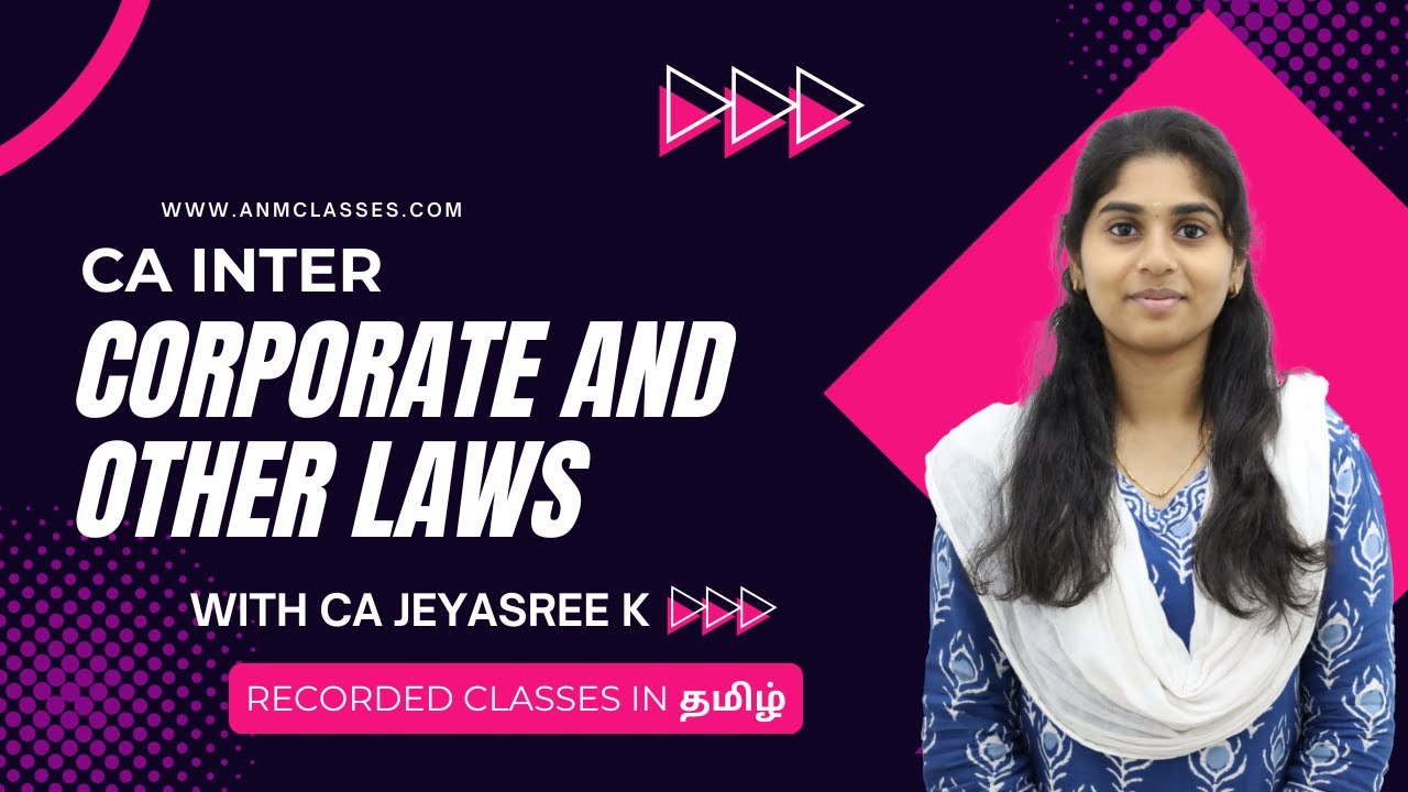 CA INTER - LAW RECORDED CLASS (தமிழ்) DETAILS - SEPT 2025