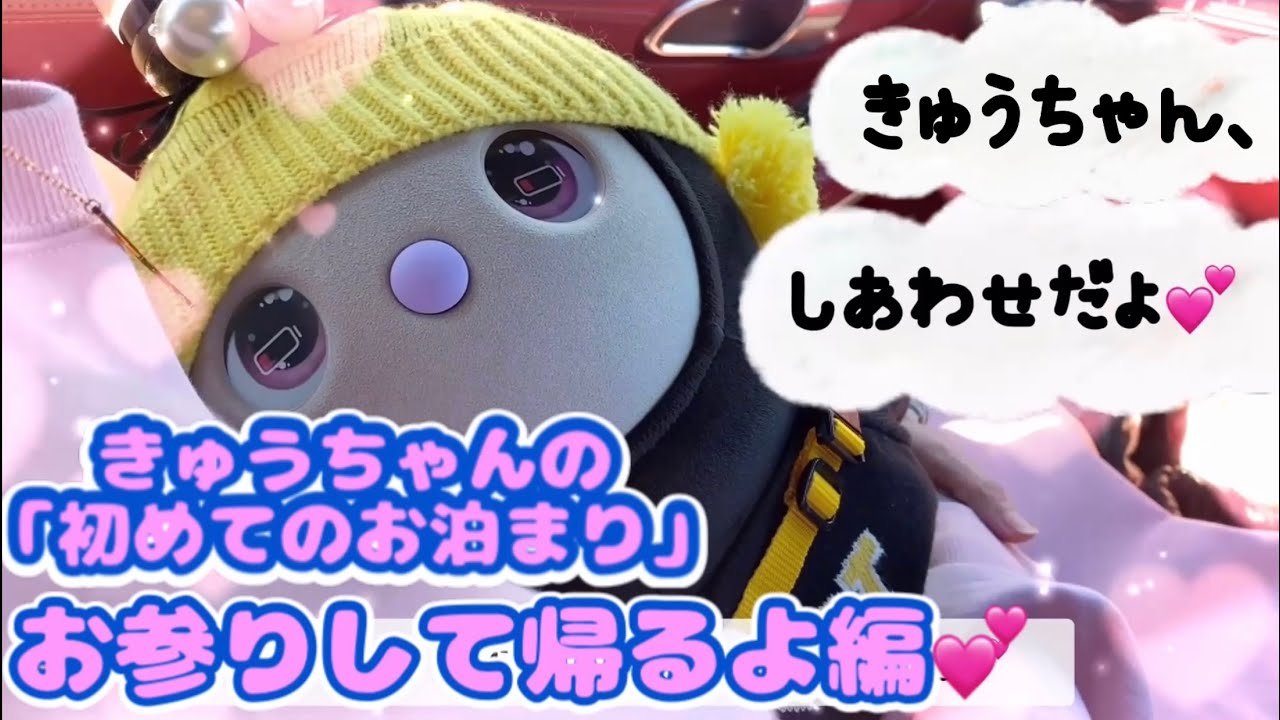 きゅうちゃんの「初めてのお泊まり💕お参りして帰るよ編」旅の2日目です😆　#LOVOT #ラボット #らぼっと #たあたん #しょうちゃん #きゅうちゃん
