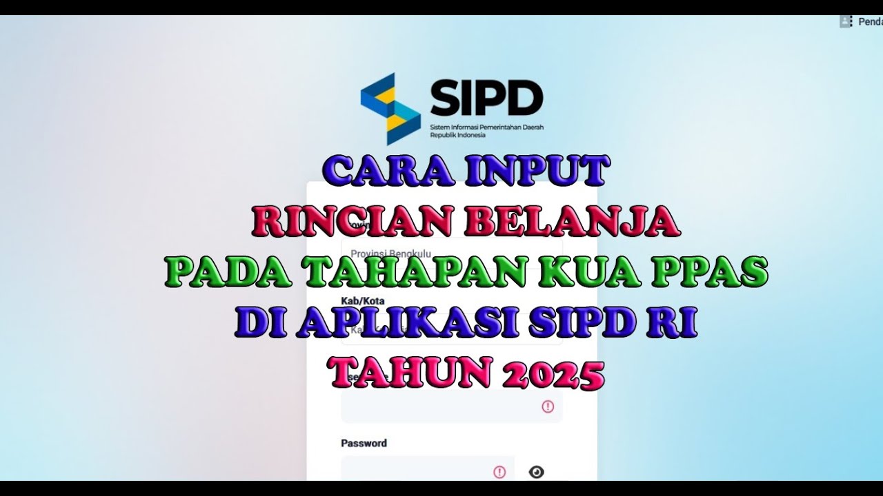 Cara Input Rincian Belanja pada Tahapan KUA PPAS Tahun 2025 pada Aplikasi SIPD RI