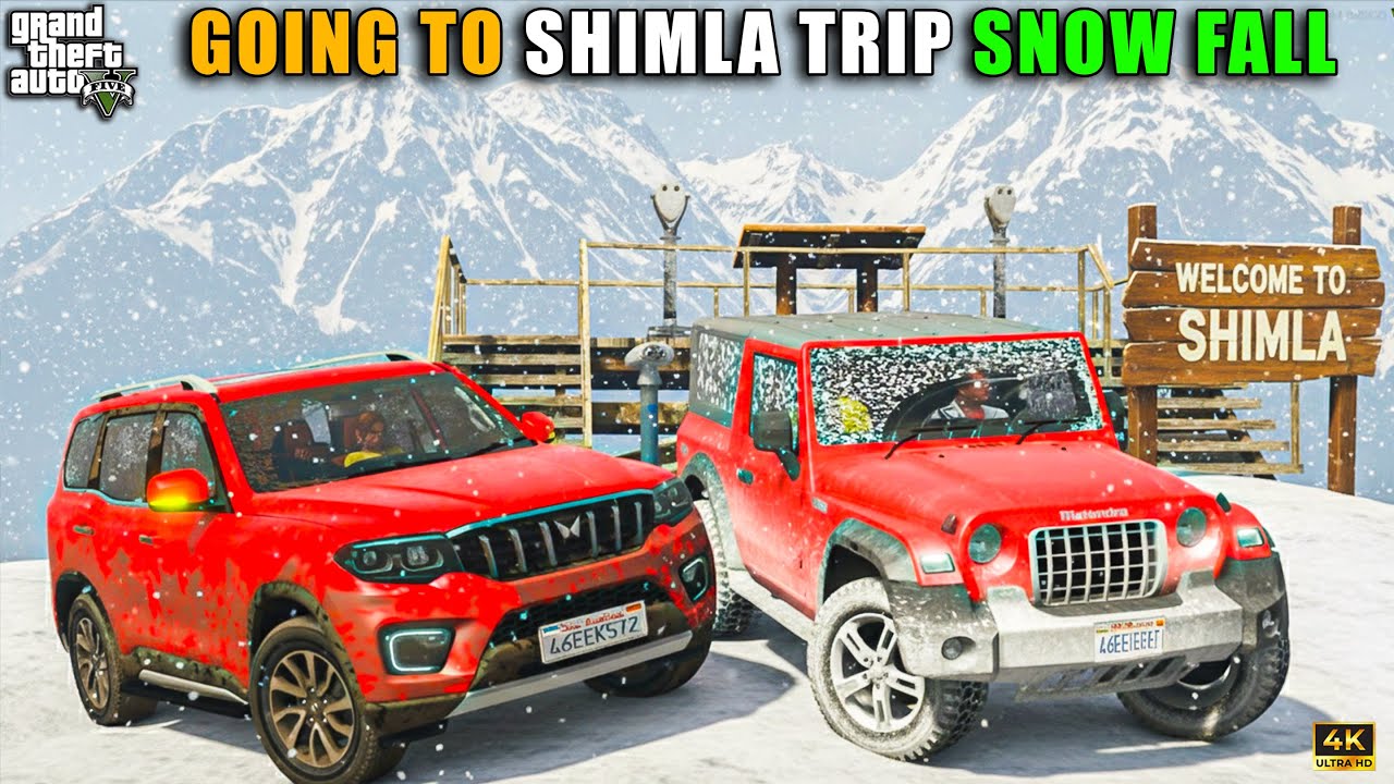 GTA 5 : GOING TO SHIMLA WITH NATASHA JI AND JIMMY KALUWA WITH THAR AND SCORPIO N OMG!