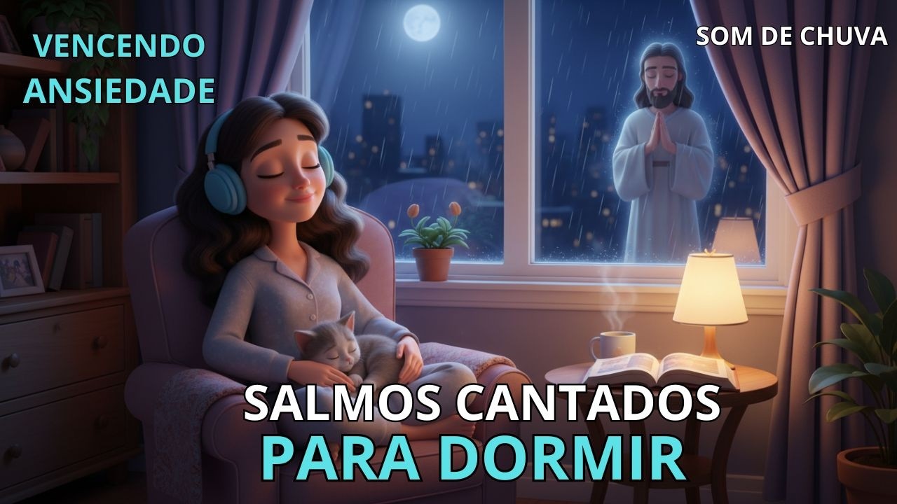 SALMOS PARA DORMIR 🌧️ Música Cristã Relaxante com Som de Chuva para Acalmar a Ansiedade