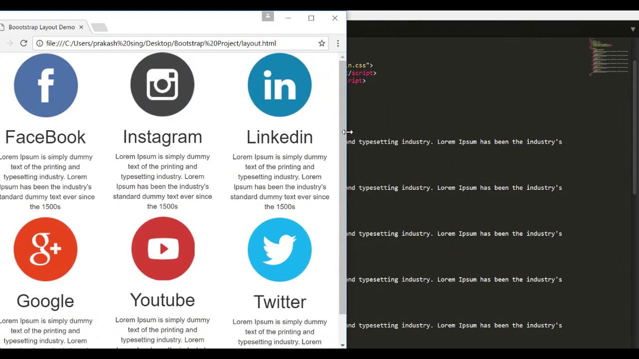 Customizing column order in Bootstrap using push and pull class (Bootstrap Essential Training #10)