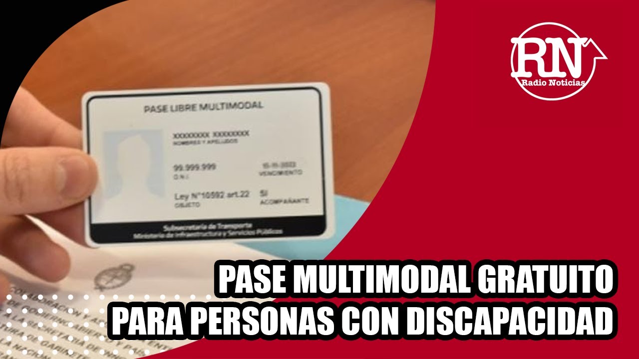 Pase multimodal gratuito para personas con discapacidad