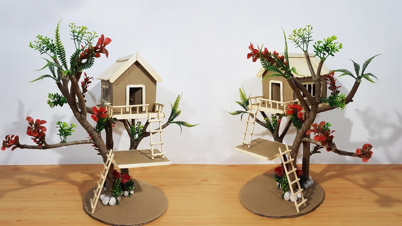 Miniature Tree House | Popsicle Stick  Tree House | Best Out of Waste |DIY|