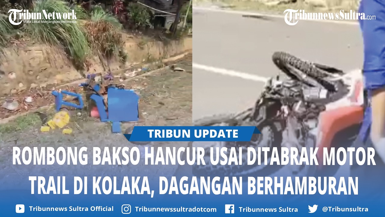 Tabrakan Penjual Bakso Keliling Vs Motor Honda CRF di Sani sani Kolaka, Dagangan Hancur Berceceran